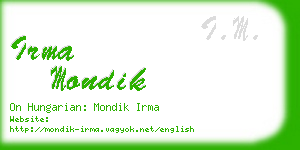 irma mondik business card